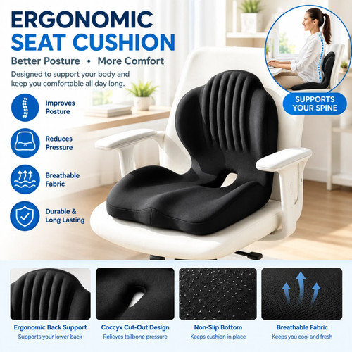 Ergonomic memory foam coccyx - memory,