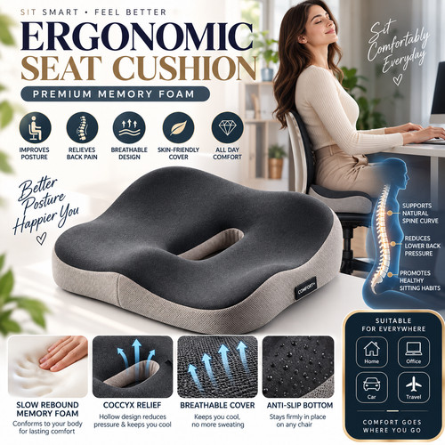 Ergonomic memory foam seat - ergonomic,
